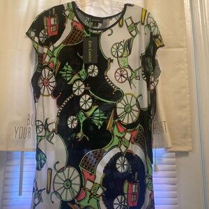 Esti Couture blouse with carriage print.